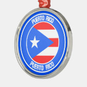Puerto Rico RundEmblem Ornament Aus Metall (Links)