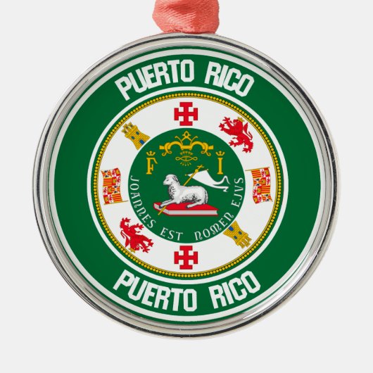 Puerto Rico RundEmblem Ornament Aus Metall (Vorne)