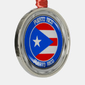Puerto Rico RundEmblem Ornament Aus Metall (Rechts)