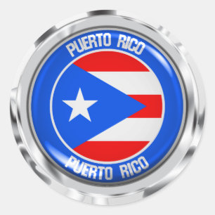 Puerto Rico RundEmblem Runder Aufkleber