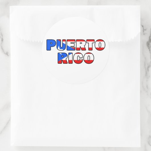 Puerto Rico Runder Aufkleber (Tasche)