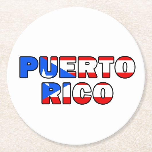 Puerto Rico Runder Pappuntersetzer (Vorderseite)