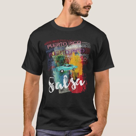 Puerto Rico Salsa Oldtimer Auto T Shirt I Salseros (Vorderseite)
