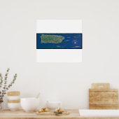 Puerto Rico-Satellitenposter Poster (Küche)