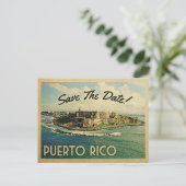 Puerto Rico Save the Date Vintage Postkarten (Stehend Vorderseite)