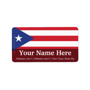 Puerto Rico Schlicht Flag Adressaufkleber