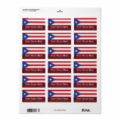 Puerto Rico Schlicht Flag Adressaufkleber (Vorne)
