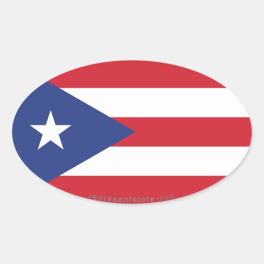 Puerto Rico Schlicht Flag Ovaler Aufkleber (Vorderseite)