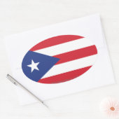 Puerto Rico Schlicht Flag Ovaler Aufkleber (Umschlag)