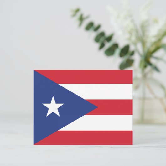 Puerto Rico Schlicht Flag Postkarte (Stehend Vorderseite)