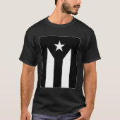 Puerto Rico Schwarz-Weiß-Flagge T-Shirt (Vorderseite)