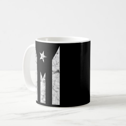 Puerto Rico Schwarze Flagge Puerto Rico Prix unabh Kaffeetasse (Vorderseite Links)