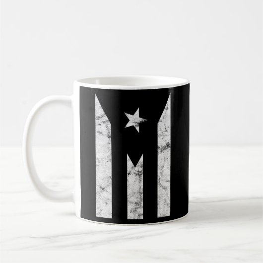 Puerto Rico Schwarze Flagge Puerto Rico Prix unabh Kaffeetasse (Links)