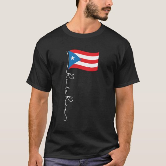 Puerto Rico Signature Flag Pole Patriotic Puerto R T-Shirt (Vorderseite)