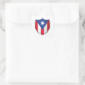 Puerto Rico Silberschildflagge Quadratischer Aufkleber (Tasche)