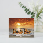Puerto Rico Sonnenuntergang Postkarte (Stehend Vorderseite)