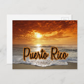Puerto Rico Sonnenuntergang Postkarte (Vorne/Hinten)