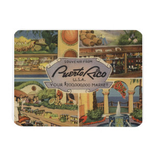 Puerto Rico Souvenir 1950er Jahre Vintage-Inspirie Magnet