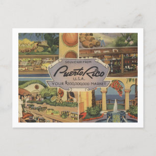 Puerto Rico Souvenir 1950er Jahre Vintage-Inspirie Postkarte