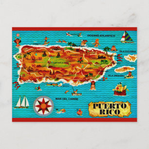 Puerto Rico Spanisch Karte Postkarte