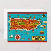 Puerto Rico Spanische Karte Postkarte (Vorne/Hinten)