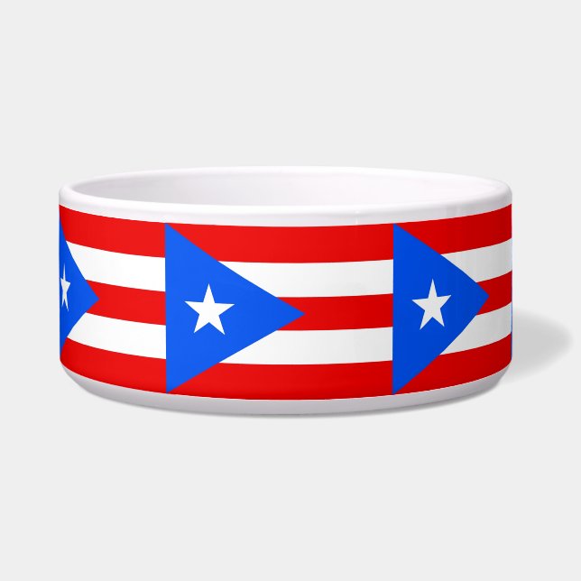 Puerto Rico Staatsflagge Pet Bowl Napf (Vorderseite)