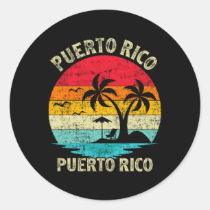 Puerto Rico Strand Puerto Rico Vintager Familienur Runder Aufkleber