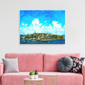 Puerto Rico Stretched Canvas Print Leinwanddruck (Insitu (Wohnzimmer))