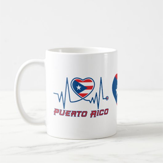 Puerto Rico Strong Heartbeat Kaffeetasse (Links)