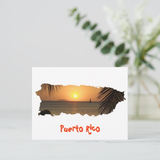 Puerto Rico Sunset Postcard Postkarte (Stehend Vorderseite)