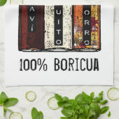 Puerto Rico Traditionelle Getränke 100% Boricua Geschirrtuch (Gefaltet)