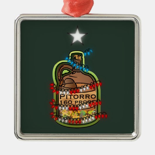 Puerto Rico Traditioneller Drink Boricua Xmas Ornament Aus Metall (Vorne)
