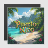 Puerto Rico träumend Magnetkarte (Vorne/Hinten)