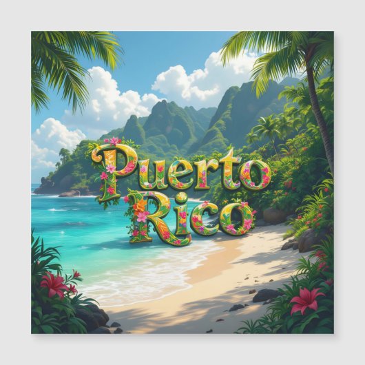 Puerto Rico träumend Magnetkarte (Vorderseite)