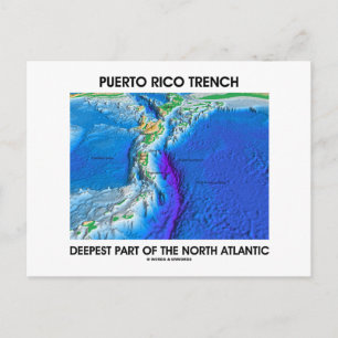 Puerto Rico Trench tiefster Teil der N. Atlantik Postkarte