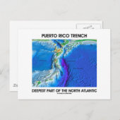 Puerto Rico Trench tiefster Teil des Nordatlantiks Postkarte (Vorne/Hinten)