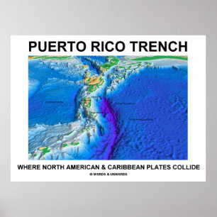 Puerto Rico Trench Wo Nordamerika Karibik Poster
