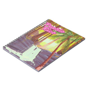 Puerto Rico Tropical Palm Reiseplakat Notizblock