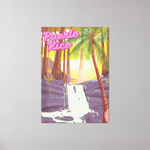 Puerto Rico Tropische Palme Reiseposter Leinwanddruck