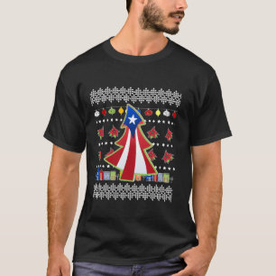 Puerto Rico Ugly Christmas Sweater Option Navidad T-Shirt