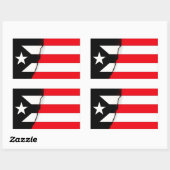 Puerto Rico Unabhängigkeit Schwarz-Weiß-Flagge Rechteckiger Aufkleber (Blatt)