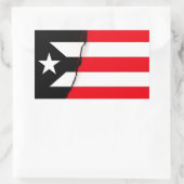 Puerto Rico Unabhängigkeit Schwarz-Weiß-Flagge Rechteckiger Aufkleber (Tasche)