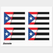Puerto Rico Unabhängigkeit Schwarz-Weiß-Flagge Rechteckiger Aufkleber (Blatt)