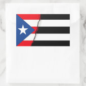 Puerto Rico Unabhängigkeit Schwarz-Weiß-Flagge Rechteckiger Aufkleber (Tasche)