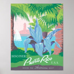 Puerto Rico Unbearbeitete Vintage-Fotos Alte Ästhe Poster
