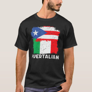 Puerto Rico und die italienische Flagge T-Shirt