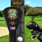 Puerto Rico und Flag Mit Monogramm Golf Clubs Cove Golf Headcover