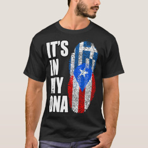 Puerto-Rico-und Griechisches Mix-DNA-Flag Heritage T-Shirt