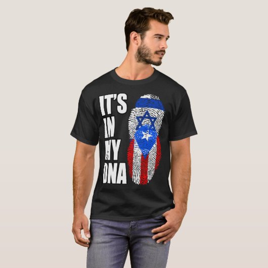 Puerto-Rico-und israelisches Mix-DNA-Flaggen T-Shirt (Vorne ganz)