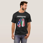 Puerto-Rico-und italienische Flagge Puerto-Italien T-Shirt (Vorne ganz)
